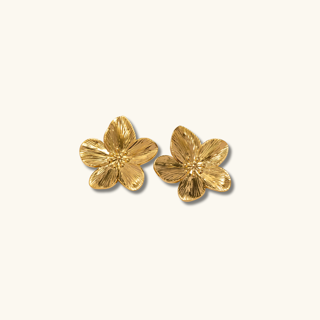Marina Bloom - Gouden bloemenoorbellen